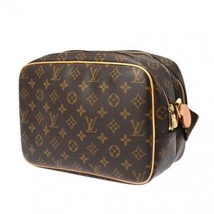 Louis Vuitton Monogram Reporter Brown Bag Canvas Shoulder